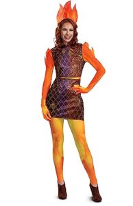 ember costume, official disney pixar elemental costume for adults, size large (12-14)