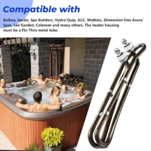 Adabuing 5.5KW 240V Titanium Hot Tub Spa Heating for Universal Heating Element Replacement for Flo-Thru, Also fit for Balboa Spa Heater Element and Spas Electric Heaters Or Swimming Pools -(10 inch)