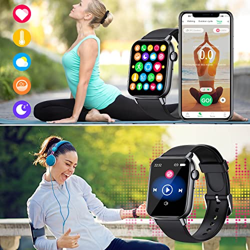 GT HITGX Smart Watch 1.72" Fitness Tracker Smart Watches for Women with Voice Control 300mAh Smartwatch 100+ Sports Modes Watch Pedometer for iphone Android Phones watch (Answer/Calls)