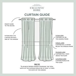 Exclusive Home Miami Semi-Sheer Textured Indoor/Outdoor Grommet Top Curtain Panel Pair, 54"x96", Taupe