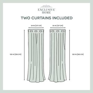 Exclusive Home Miami Semi-Sheer Textured Indoor/Outdoor Grommet Top Curtain Panel Pair, 54"x96", Taupe