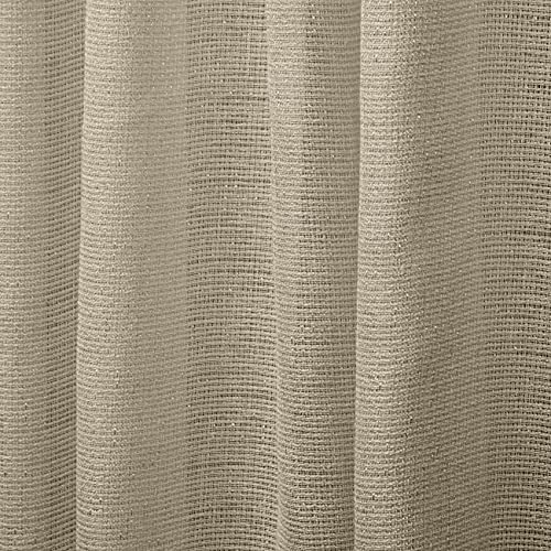 Exclusive Home Miami Semi-Sheer Textured Indoor/Outdoor Grommet Top Curtain Panel Pair, 54"x96", Taupe