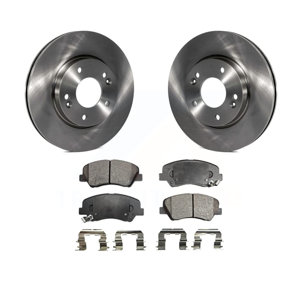 Transit Auto - Front Disc Brake Rotors And Ceramic Pads Kit For Hyundai Elantra Kia Forte Veloster GT Forte5 Coupe Koup K8T-100621