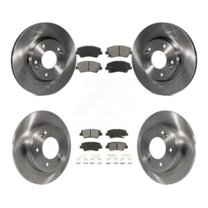 transit auto - front rear disc brake rotors and semi-metallic pads kit for hyundai elantra kia forte veloster gt forte5 coupe koup k8s-101455