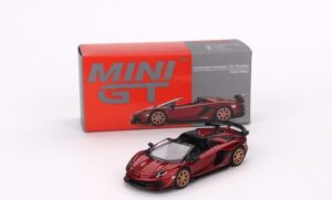 true scale miniatures model car compatible with lamborghini aventador svj roadster (rhd) (rosso efestos) limited edition 1/64 diecast model car mgt00506