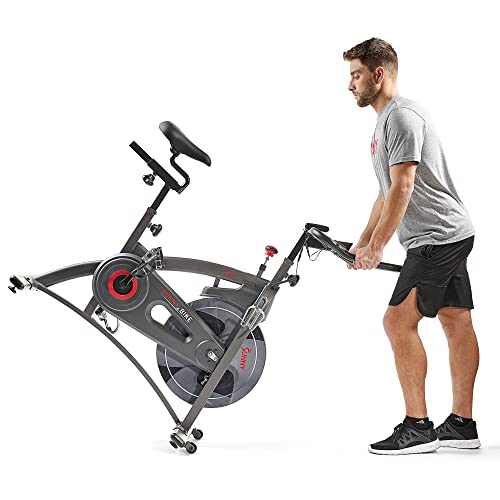 Sunny Health & Fitness Endurance Premium Magnetic Resistance Interactive Indoor Cycling Exercise Bike with Exclusive SunnyFit® App Enhanced Bluetooth Connectivity - SF-B1877SMART Gray