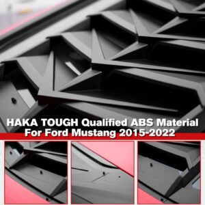 HAKA TOUGH Rear+Side Window Louvers for Ford Mustang 2015-2022, Side Windshield Rear Scoop Cover Sun Shade Mustang GT Accessories, Black 3PCS