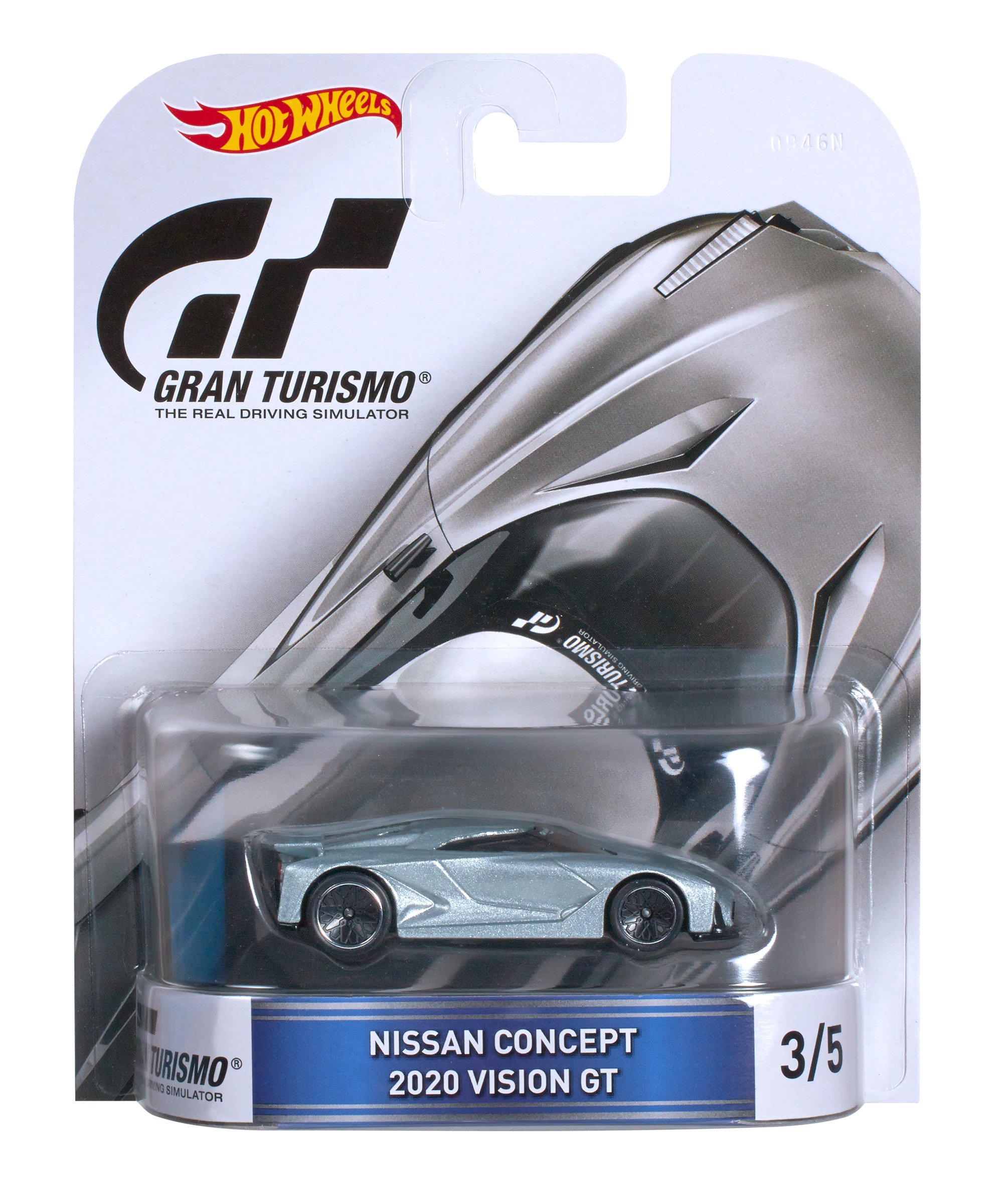 Hot Wheels Retro Entertainment Gran Turismo Nissan Concept 2020 Vision GT Die-Cast Vehicle 3/5, Silver