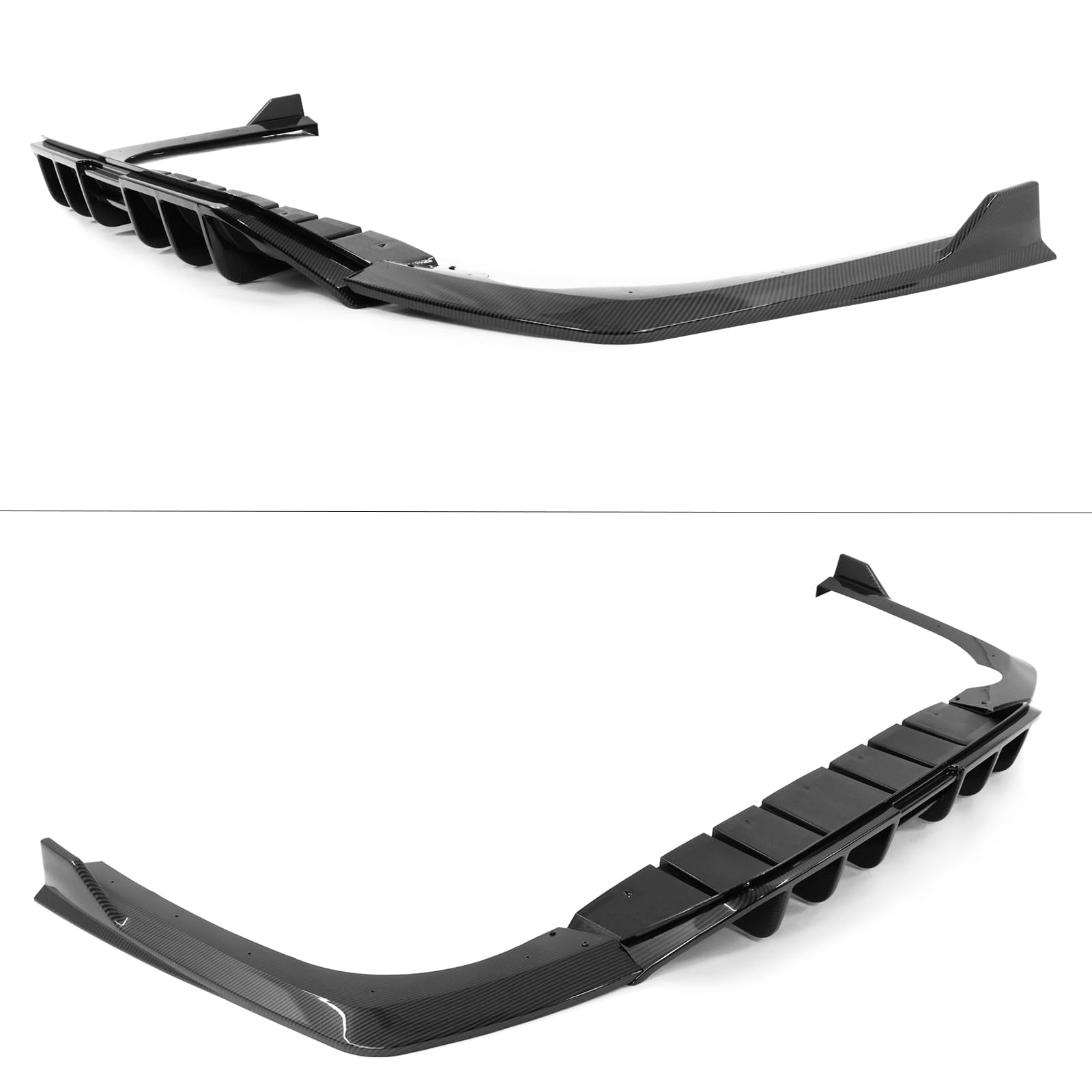 IKON MOTORSPORTS, Rear Bumper Lip Compatible with 2021-2024 Kia K5 GT-Line, Carbon Fiber Print PP Rear Diffuser Lip Spoiler Splitter Bodykit