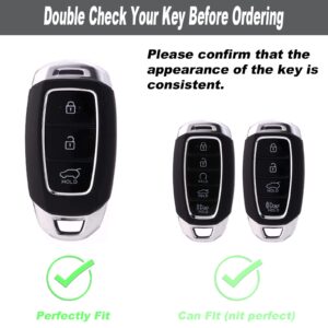 for Hyundai Key Fob Cover,Compatible with Hyundai Kona Santa Fe Elantra GT Veloster Accent Venue Soft TPU Protection Key Fob Case