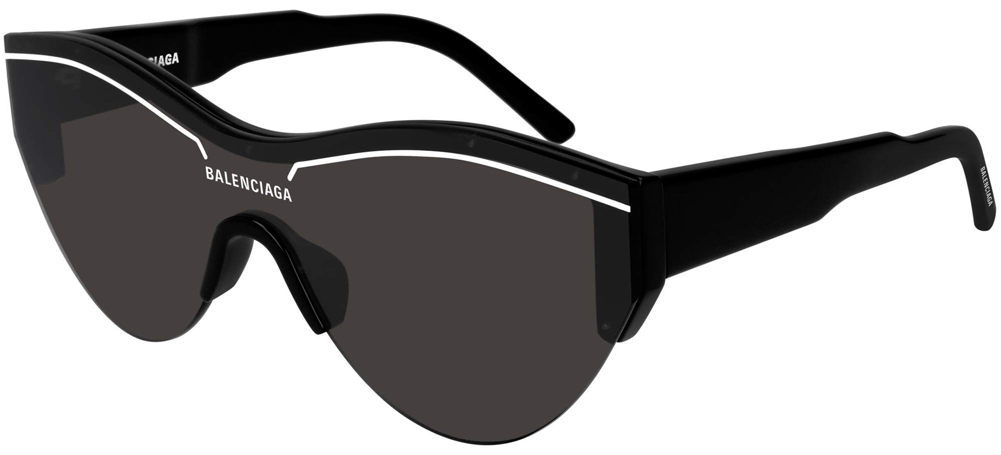 Balenciaga BB0004S Sunglasses 001 Black/Grey Lens 99 mm