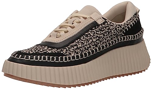 Dolce Vita Women's DOLEN Sneaker, White/Black, 8.5