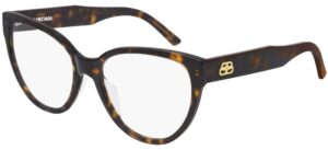 balenciaga bb0064o 002 eyeglasses women's havana full rim optical frame 54mm