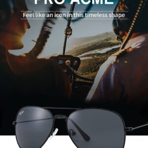 Pro Acme Polarized Classic Aviator Sunglasses for Men Women - 62mm (Gold/Grey-Polarized)