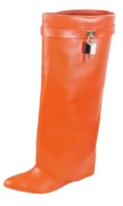 liliana women knee high wedge boot mutto-1 orange1 7