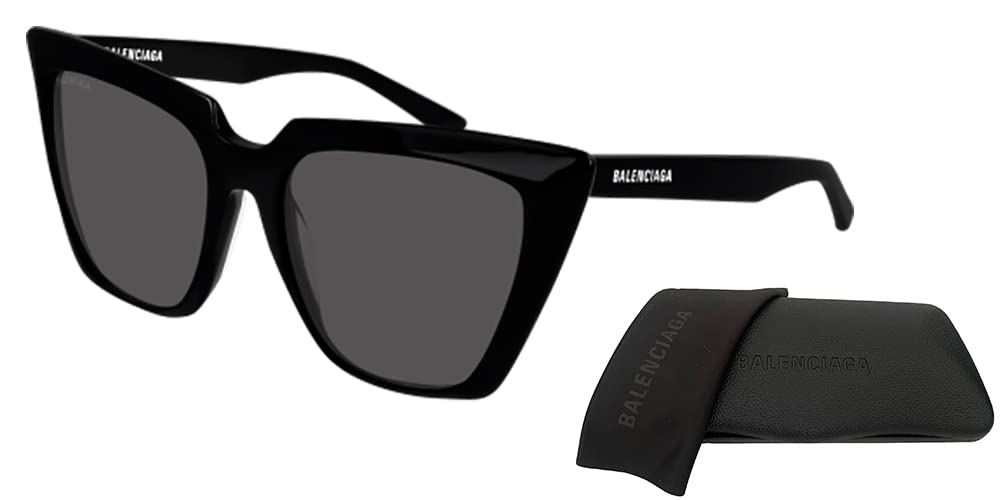 Balenciaga BB0046S 001 55MM Black/Grey Cat Eye Sunglasses for Women + BUNDLE with Designer iWear Eyewear Kit