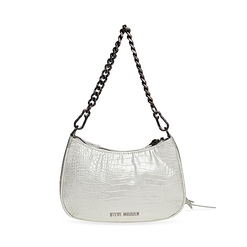 Steve Madden Vilma Croco Mini Hobo, White