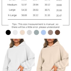 EFAN Hoodies for Women Oversized Sweatshirts Fall Fashion Outfits 2024 Clothes Fleece Solid Basic Soft Workout Loose Tops Sweaters Light Blue