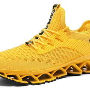 Vooncosir Women's Running Shoes Comfortable Fashion Non Slip Blade Sneakers Work Tennis Walking Sport Athletic Shoes Yellow