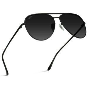 WearMe Pro - Oversized Aviator Sunglasses, Gradient Black - Large UV Protection Lenses