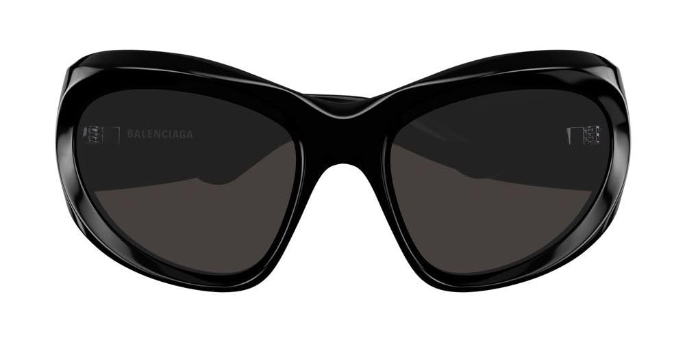 Balenciaga Women's Sporty Wrap Sunglasses, Black-Black-Grey, One Size