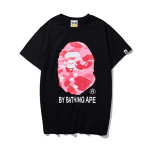 Unisex The Bathing Ape Head Short Sleeve Neck T-shirt Ape Head Cartoon Print Loose T-shirt (1,Medium,Medium)