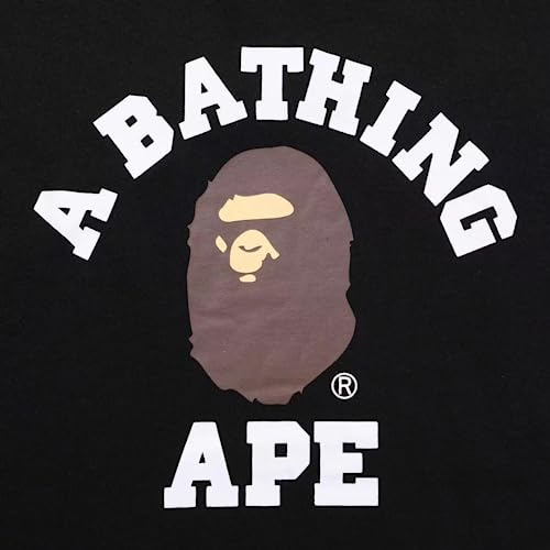 Unisex The Bathing Ape Head Short Sleeve Neck T-shirt Ape Head Cartoon Print Loose T-shirt (1,Medium,Medium)