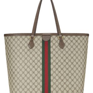 Balenciaga, Pre-Loved Balenciaga x Gucci Beige Coated Canvas Hacker Graffiti Tote Large, Brown