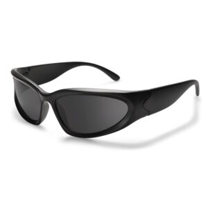 vanlinker wrap around sport sunglasses for women trendy fashion chunky shades all black vl9672