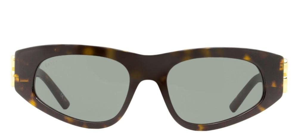 Balenciaga Women's Dynasty Vintage Inspired Oval Sunglasses, Havanna/Gold/Green, One Size