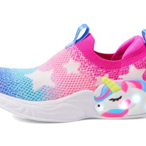 Skechers Kids Unicorn Dreams-Sherbert STA Sneaker, Hot Pink/Multi, 3 US Unisex Little Kid