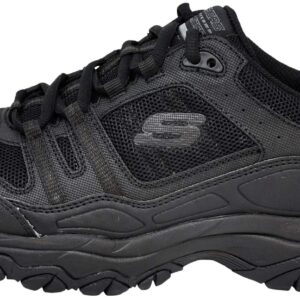 Skechers Men's After Burn Memory Fit - Strike Off Lace-Up Sneaker, Black/Black 13 XW US