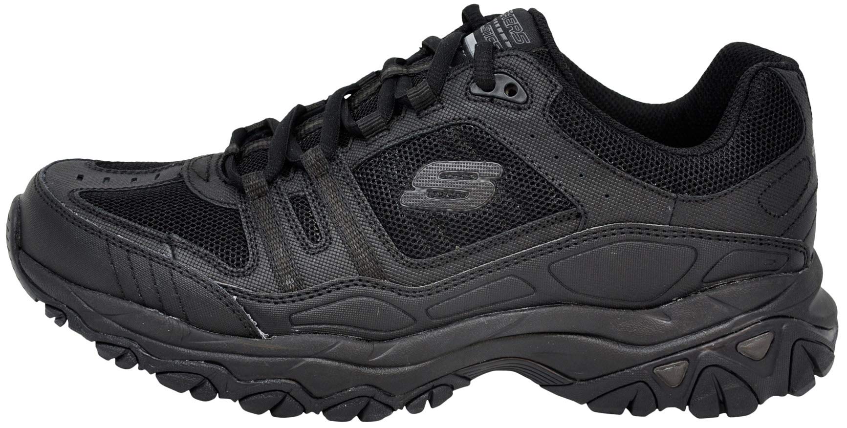 Skechers Men's After Burn Memory Fit - Strike Off Lace-Up Sneaker, Black/Black 13 XW US