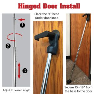 Door Security Bar, SECURITYMAN 2 in 1 Adjustable Door Stoppers Security Bar & Sliding Door Security Bar - Heavy Duty Door Lock Stick Jammer for Apartment, Dorm, Front Door Inside