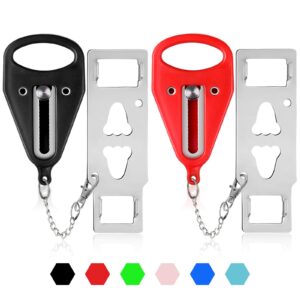 Portable Door Lock-2 Pack Solid Heavy Duty Extra Lock for Additional Privacy and Safety in Hotel,Apartment,and Prevent Unauthorized Entry in Traveling, AirBNB, Apartment and College