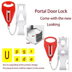 Portable Door Lock,Travel Lock, Add Extra Locks for Additional Safety and Privacy Lock Down for School, Airbnb, Home,Hotel(Set of 2)