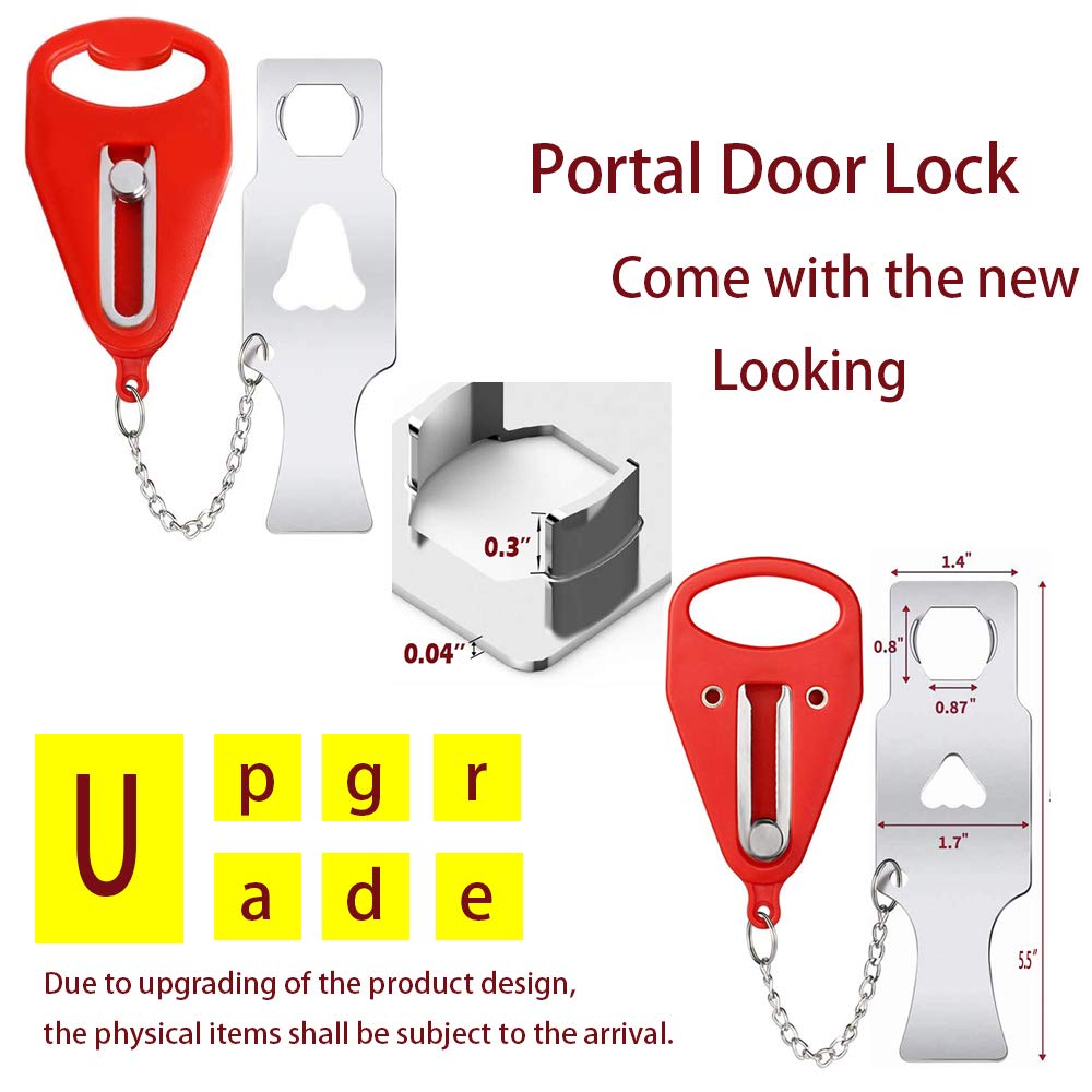 Portable Door Lock,Travel Lock, Add Extra Locks for Additional Safety and Privacy Lock Down for School, Airbnb, Home,Hotel(Set of 2)