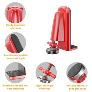 Door Stoppers Security - Portable Door Jammer for Travel Security Anti Theft, Apartment Hotel Door Lock - Protection for Homeowner and Children, Lockdown Device for Women Safety Self Defense (Red)