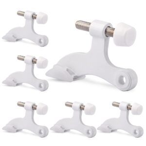 KOVOSCH 6 Pack Hinge Pin Door Stopper White - Adjustable Heavy Duty Hinge Pin Door Stops with White Rubber Bumper Tips