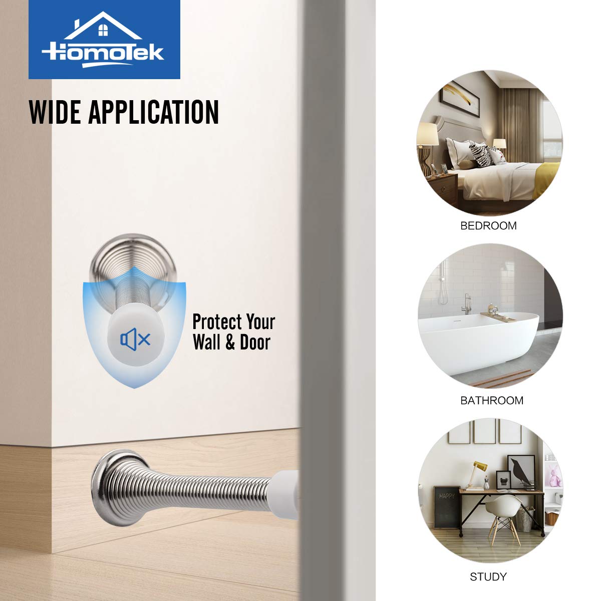 HOMOTEK 30 Pack Spring Door Stopper with Rubber Bumper Satin Nickel 3-1/8" Flexible Spring Heavy Duty Wall Door Stop Low Mounted Door Bumper for Home (Satin Nickel)