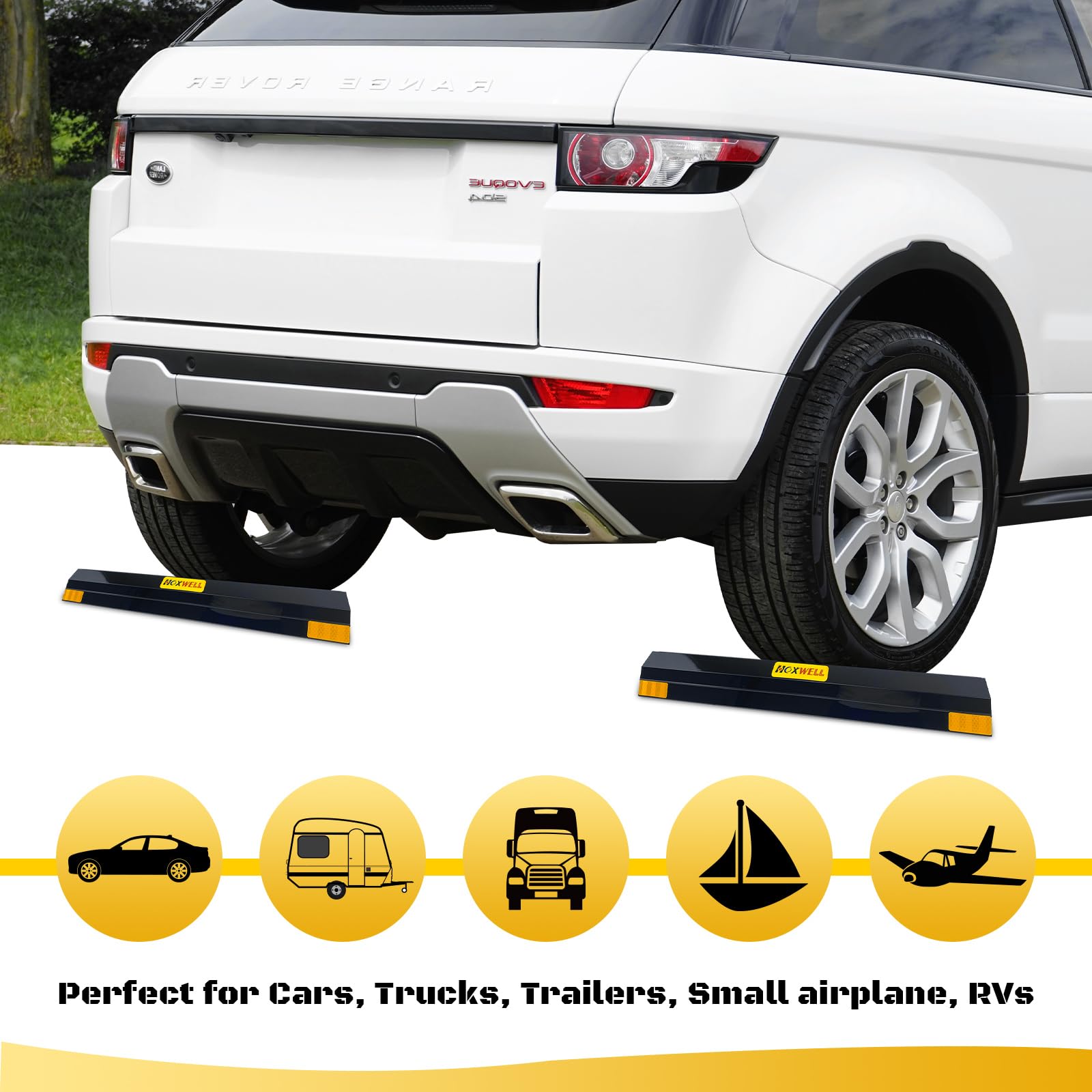 24 Inch (New Upgrade) 2 PCS Heavy Duty Car Parking Stopper for Garage, Parking Aid Protects Car, Parking Gadgets Easy to Install 2 Packs, 24" L x 3.7" W x 1.8" H