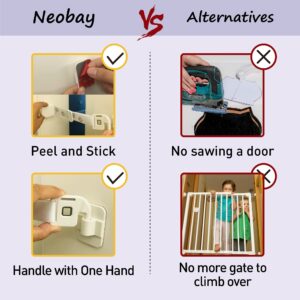 Neobay Adjustable Door Strap and Latch, Textile Cat Door Latch to Keep Dog Out of Litter Box, Economical Alternative of Pet Gates and Interior Cat Door, Magnetic 1 Pack