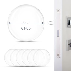 Large Door Knob Wall Protector 3.15“, 6pcs Clear Door Stopper Wall Protector with Strong Self Adhesive, Soft Silencer Door Bumpers for Home and Office