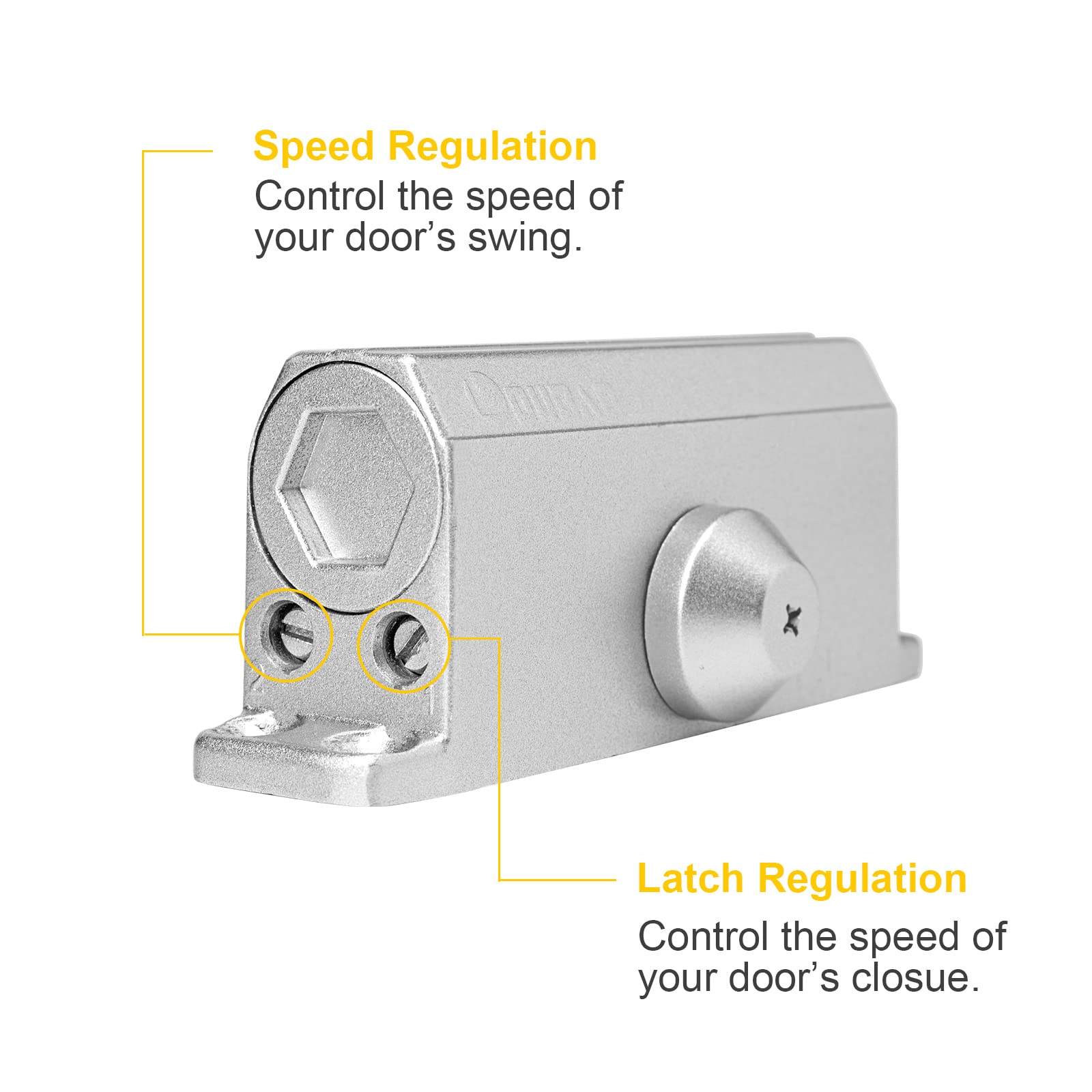 Door Closer - Adjustable Automatic and noiseless Door Closer, Suitable for Residential and Commercial Doors - Easy to Install, Screw Fittings, Instructions and Video provided.