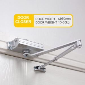 Door Closer - Adjustable Automatic and noiseless Door Closer, Suitable for Residential and Commercial Doors - Easy to Install, Screw Fittings, Instructions and Video provided.