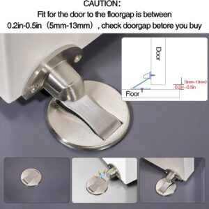 304 Stainless Steel Ground Suction,Floor Mount Magnet Door Stopper - Invisible Magnetic Door Stop, Magnets Door Stops Wall Prop Hold Open Doorstop,for Home Office Bedroom Door Stop (Silver)