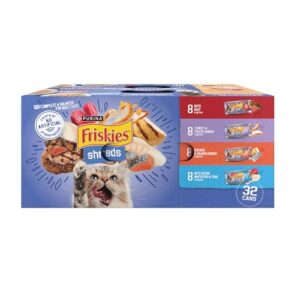 purina friskies gravy wet cat food variety pack, savory shreds - (pack of 32) 5.5 oz. cans