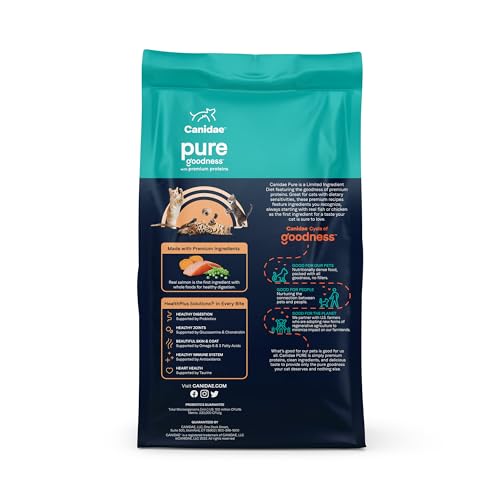 Canidae Pure Limited Ingredient Premium Dry Cat Food, Real Salmon Recipe, 5 lbs, Grain Free