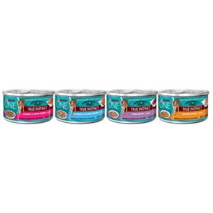 Purina ONE Natural, High Protein Wet Cat Food Variety Pack, True Instinct Chicken, Tuna, Salmon and Trout Recipes - (Pack of 24) 3 oz. Cans