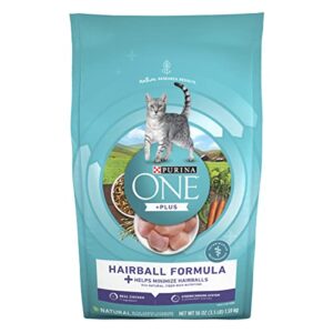 purina one natural cat food for hairball control, +plus hairball formula - 3.5 lb. bag